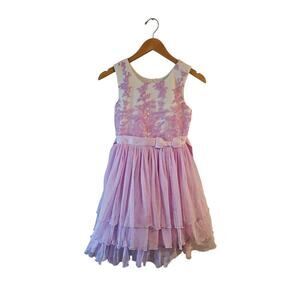Jona Michelle purple white lace tulle special occasion dress sz 12 new K96